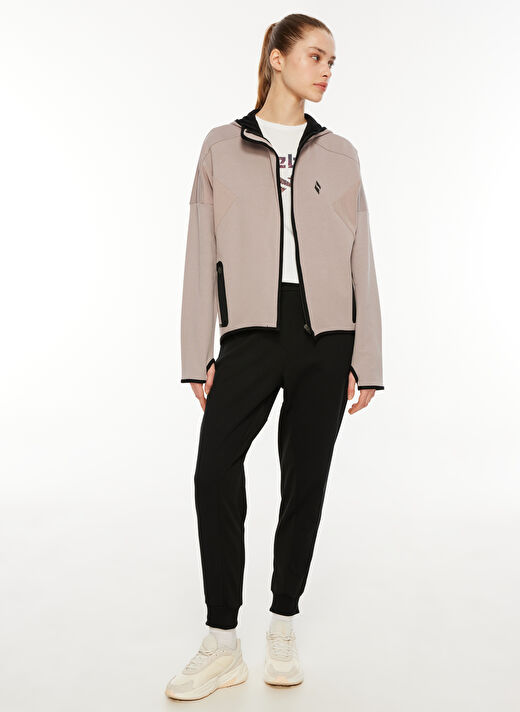 Skechers Lock Full Zip Hoodie Sweatshirt Lila Kadın Fermuarlı Yaka Regular Fit Sweatshirt 3