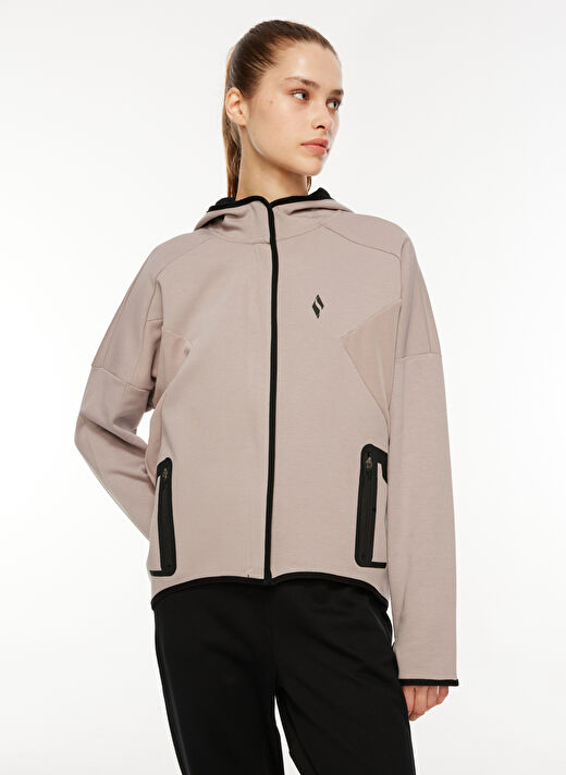 Skechers Lock Full Zip Hoodie Sweatshirt Lila Kadın Fermuarlı Yaka Regular Fit Sweatshirt 4