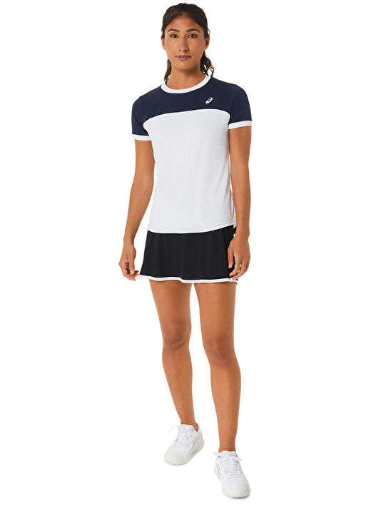 Asics 2042A266-001 WOMEN COURT SKORT Siyah - Gri Kadın Lastikli Bel Normal Kalıp  Etek 3