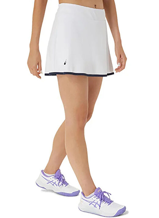 Asics 2042A266-100 WOMEN COURT SKORT Beyaz Kadın Lastikli Bel Normal Kalıp  Etek 3