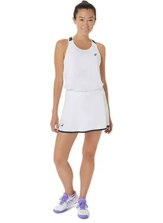 Asics 2042A266-100 WOMEN COURT SKORT Beyaz Kadın Lastikli Bel Normal Kalıp  Etek 4