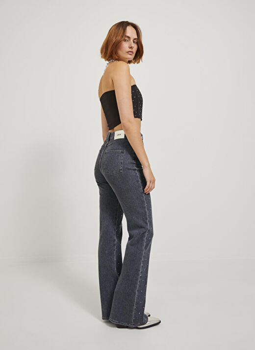 JJXX Yüksek Bel Bootcut Paça Dar Gri Kadın Denim Pantolon JXCIARA SLIM LONG RHS SLIT HW JEANS 1