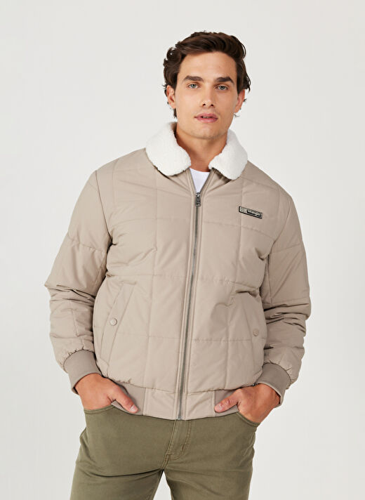Wrangler Regular Fit Bej Erkek Ceket W232228614 Bomber Ceket 2