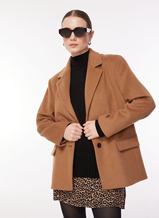 Brooks Brothers Deve Tüyü Kadın Kaban BBFW23FCA005 3