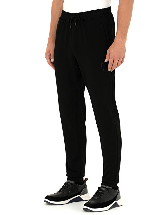 Pierre Cardin Normal Bel Slim Fit Siyah Erkek Eşofman Altı LARSON 2