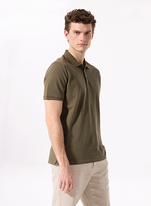 Fabrika Comfort Düz Açık Haki Erkek %100 Pamuk Polo T-Shirt NOBRO K CEPSIZ 3