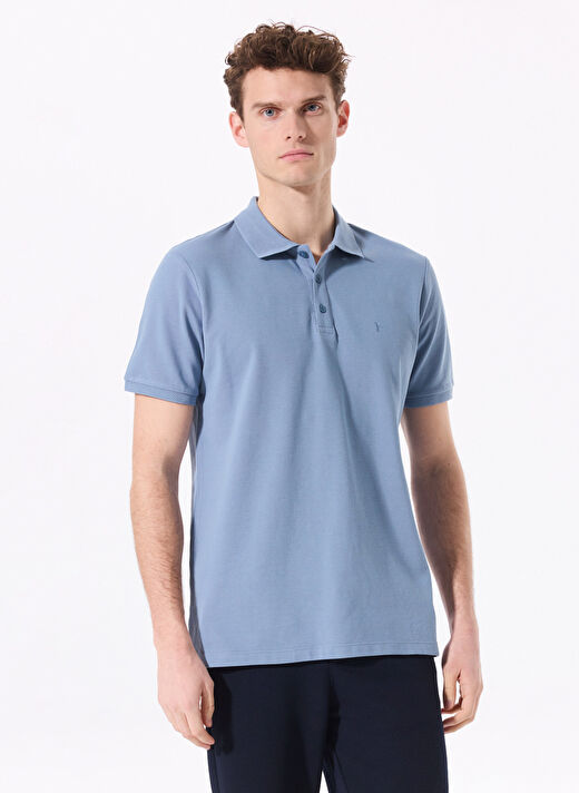 Fabrika Comfort İndigo Erkek Basic %100 Pamuk Polo T-Shirt NOBRO K CEPSIZ 3