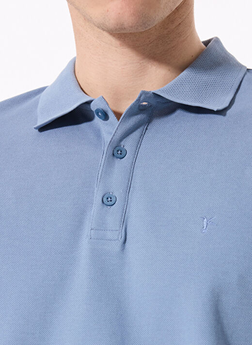 Fabrika Comfort İndigo Erkek Basic %100 Pamuk Polo T-Shirt NOBRO K CEPSIZ 4
