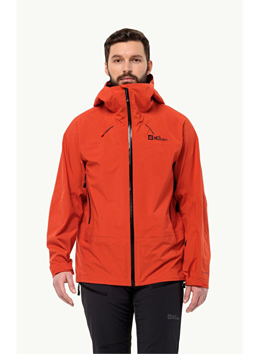 Jack Wolfskin Kırmızı Erkek Kapüşon Yaka Mont Alpspitze Tour 3L Jkt 1