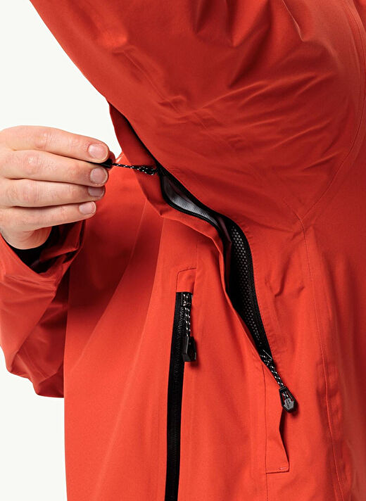 Jack Wolfskin Kırmızı Erkek Kapüşon Yaka Mont Alpspitze Tour 3L Jkt 3