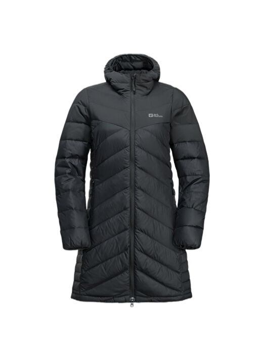 Jack Wolfskin Siyah Kadın Kapüşon Yaka Mont Tundra Down Coat W 1