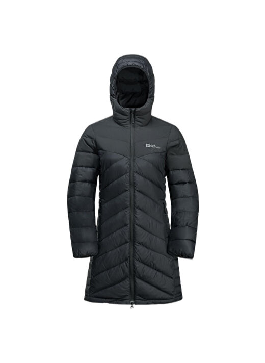 Jack Wolfskin Siyah Kadın Kapüşon Yaka Mont Tundra Down Coat W 2