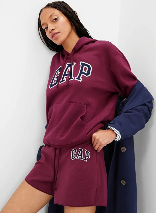 Gap Kapüşon Yaka Bordo Kadın Eşofman Üstü 463506 1
