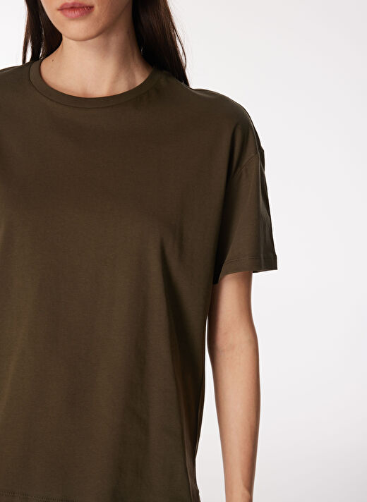 Fabrika Haki Kadın Bisiklet Yaka Basic T-Shirt F4SL-TST0361 4