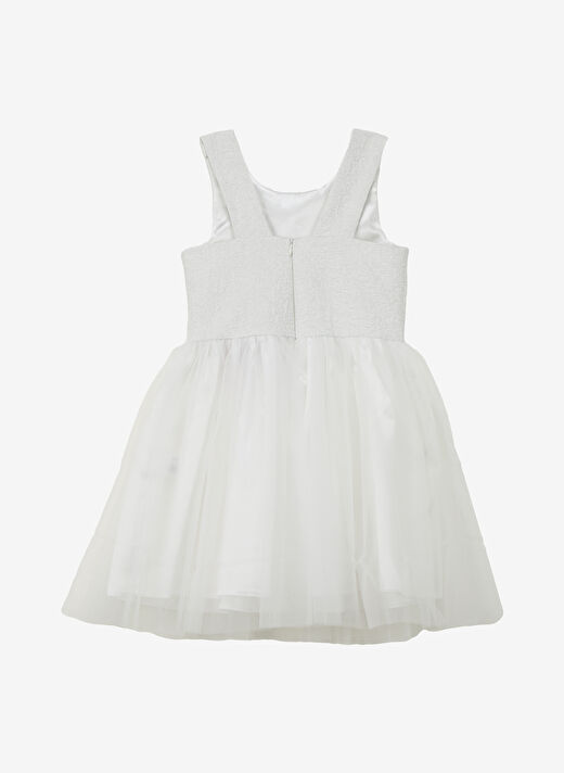 Barbie Beyaz Kız Çocuk Bisiklet Yaka Regular Fit Elbise BRB4SG-ELB6007 2