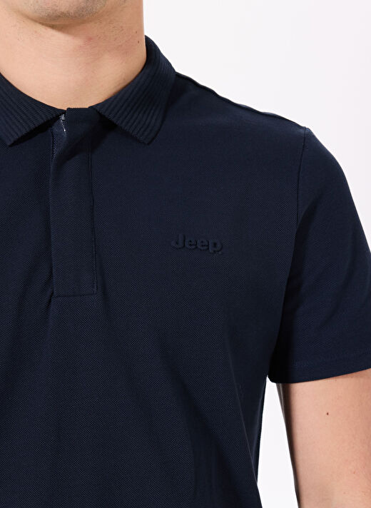 Jeep Lacivert Erkek Polo Yaka Relaxed Nakışlı Polo T-Shirt C4SM-TST4528  4