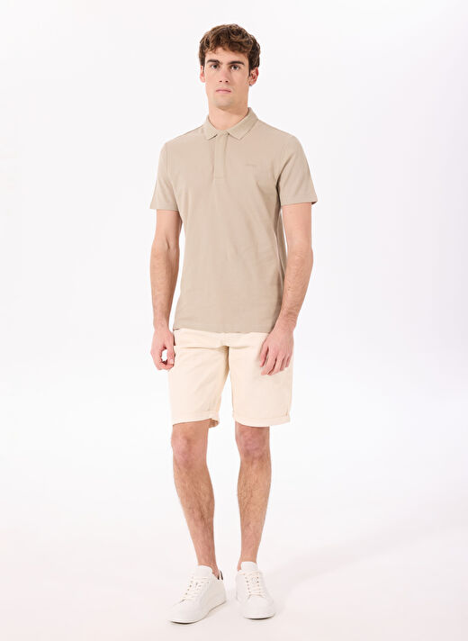 Jeep Taş Erkek Polo Yaka Relaxed Nakışlı Polo T-Shirt C4SM-TST4528  2