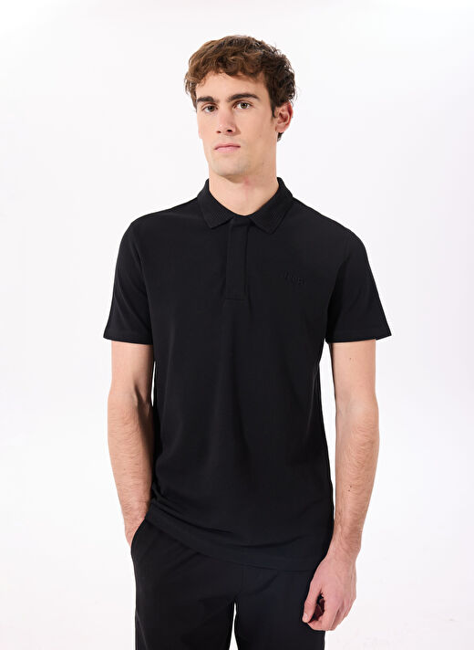 Jeep Siyah Erkek Polo Yaka Relaxed Nakışlı Polo T-Shirt C4SM-TST4528  3