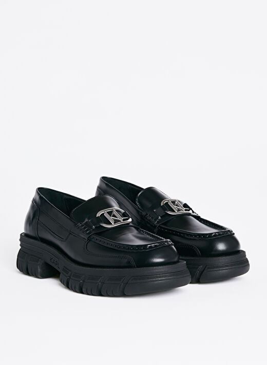 KARL LAGERFELD Siyah Kadın Deri Loafer KL43823000 2