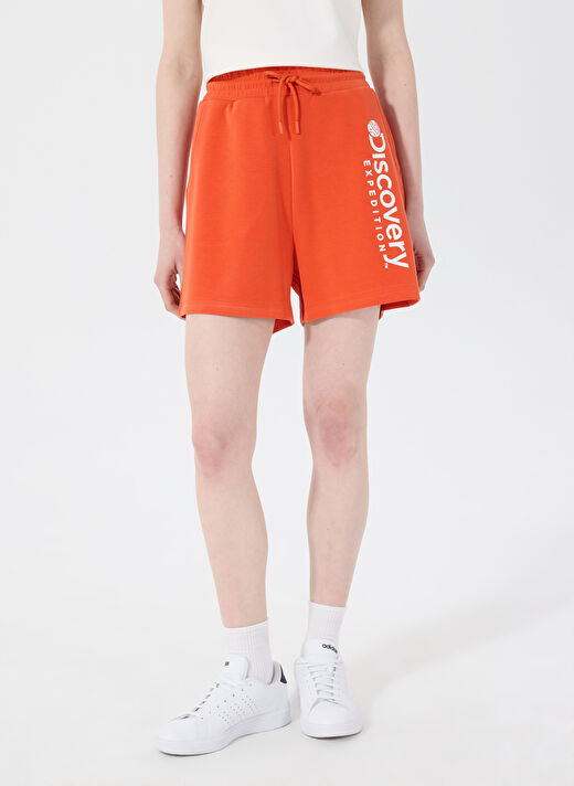 Discovery Expedition D4SL-SHT3023 Nar Çiçeği  Standart Fit Baskılı Kadın Sweat Şort 3