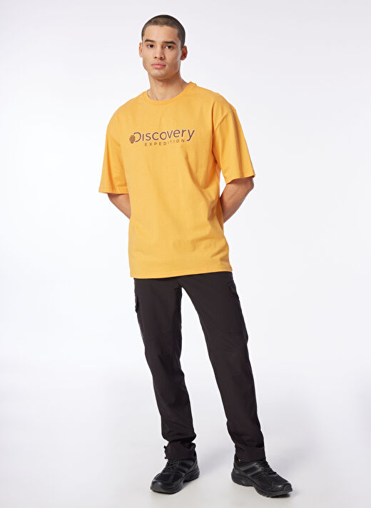 Discovery Expedition Turuncu Erkek Bisiklet Yaka Loose Fit Baskılı T-Shirt D4SM-TST3255 2