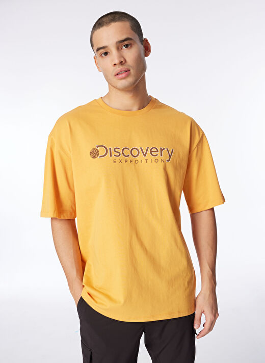 Discovery Expedition Turuncu Erkek Bisiklet Yaka Loose Fit Baskılı T-Shirt D4SM-TST3255 3