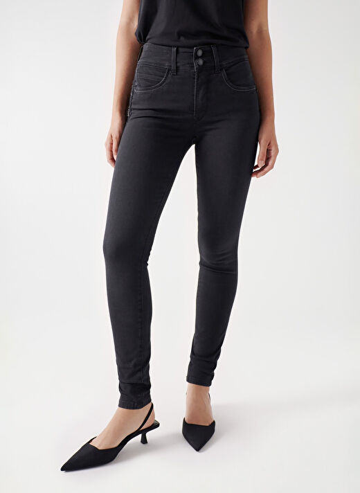 Siyah Kadın Slim Skinny Fit Denim Pantolon 21007051 2
