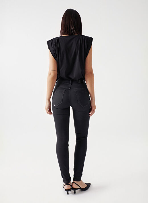 Siyah Kadın Slim Skinny Fit Denim Pantolon 21007051 4