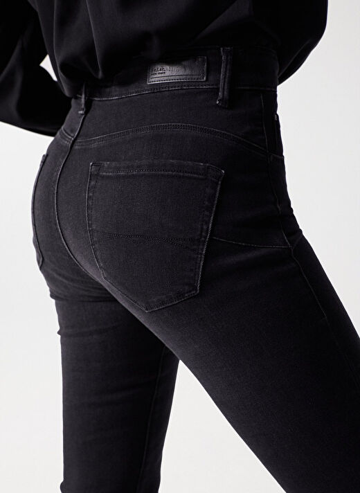 Salsa Jeans 21004615 Siyah Kadın Yüksek Bel Flare Denim Pantolon 3