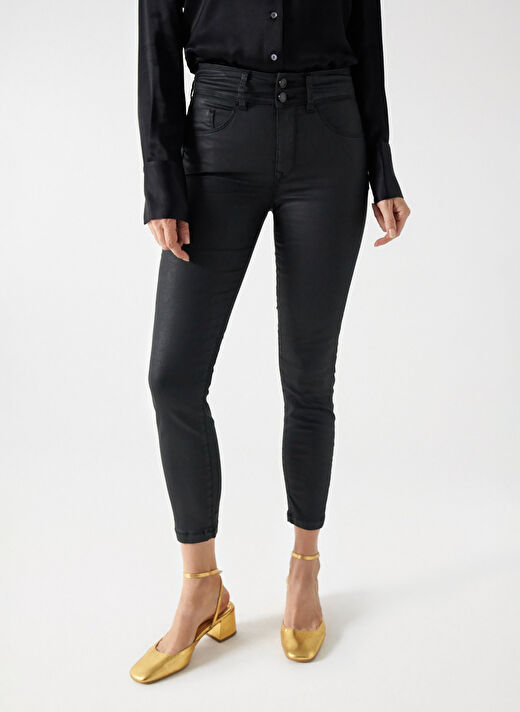 Salsa Jeans Siyah Kadın Orta Bel Cropped Fit Denim Pantolon 21001085  2