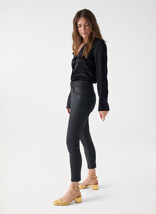 Salsa Jeans Siyah Kadın Orta Bel Cropped Fit Denim Pantolon 21001085  3