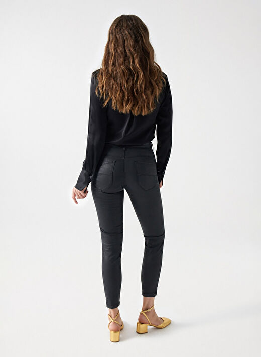 Salsa Jeans Siyah Kadın Orta Bel Cropped Fit Denim Pantolon 21001085  4