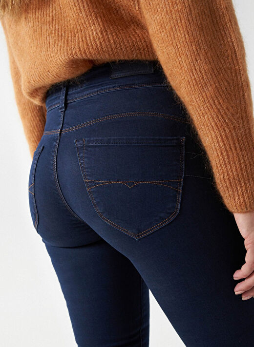 Salsa Jeans Koyu Mavi Kadın Orta Bel Skinny Fit Denim Pantolon 21001382  3