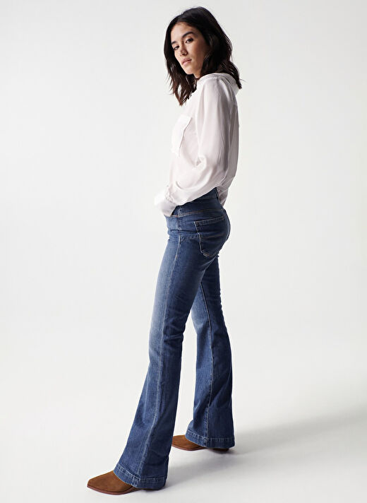 21004234 Mavi Kadın Yüksek Bel Flare Denim Pantolon 21004234 3