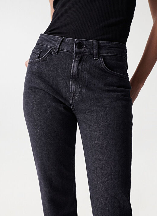 Salsa Jeans Siyah Kadın Yüksek Bel Mom Fit Denim Pantolon 21004613  2