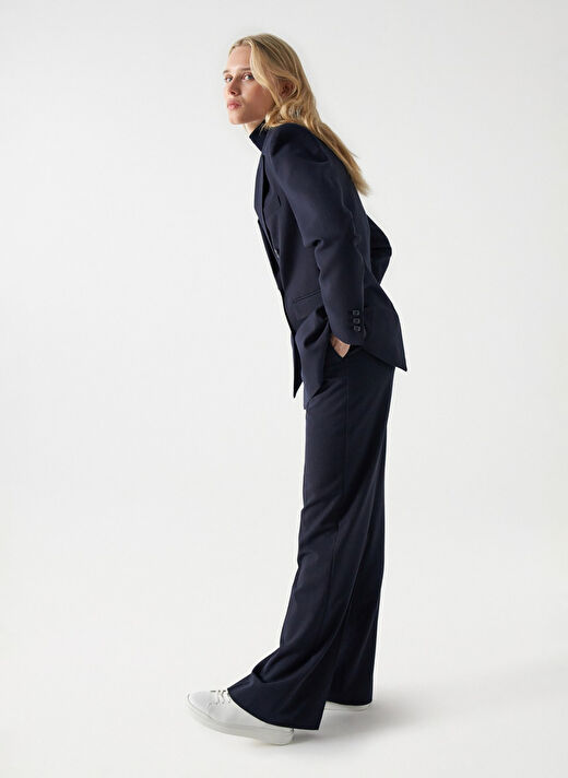 Lacivert Kadın Kruvaze Yaka Blazer 21007065 3