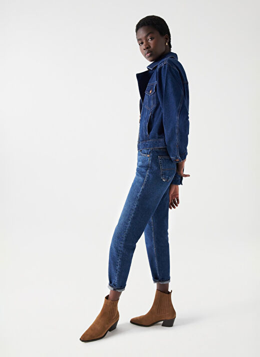 Koyu Mavi Kadın Denim Ceket 21007037 3