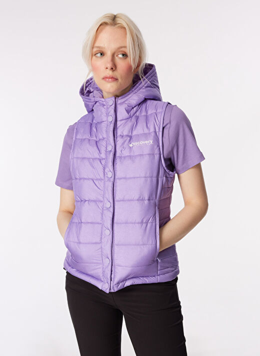 Caterpillar Siyah Kadın Dik Yaka Standart Kapitone Puffer Yelek C3WG-YLK02  2