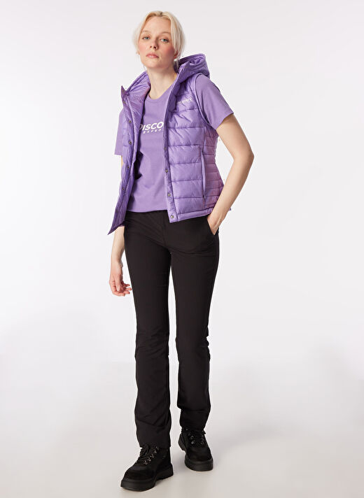 Caterpillar Siyah Kadın Dik Yaka Standart Kapitone Puffer Yelek C3WG-YLK02  3