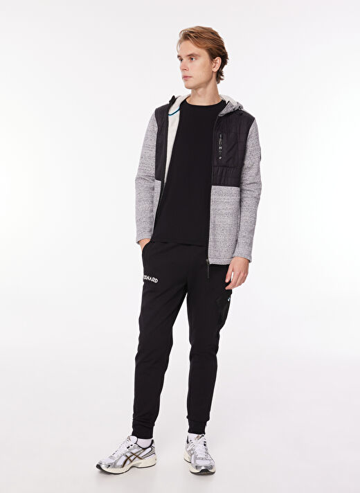 Oxnard Siyah Erkek Kapüşon Yaka Desenli Sweatshirt OXM6041_HIKE-M 2