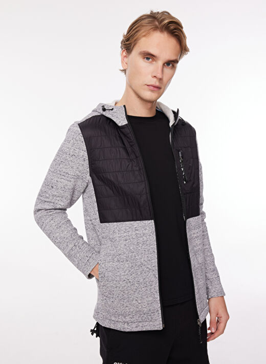 Oxnard Siyah Erkek Kapüşon Yaka Desenli Sweatshirt OXM6041_HIKE-M 3