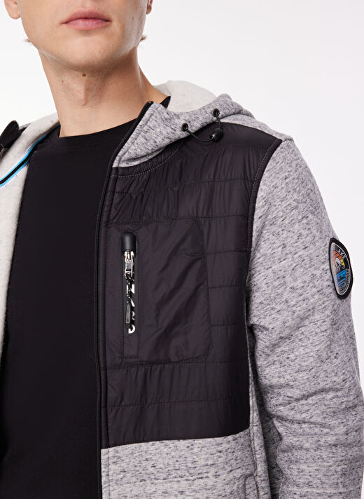 Oxnard Siyah Erkek Kapüşon Yaka Desenli Sweatshirt OXM6041_HIKE-M 4