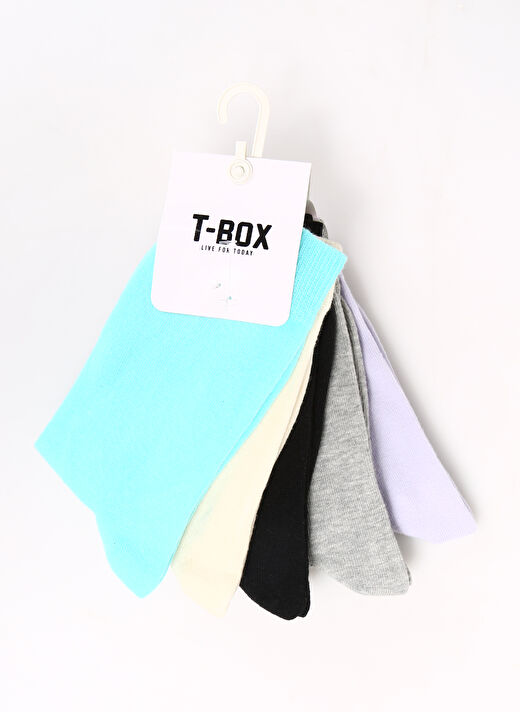 T-Box 5'Li Çok Renkli Kadın Soket Çorap NS-SKT-KDN-ONLY 1