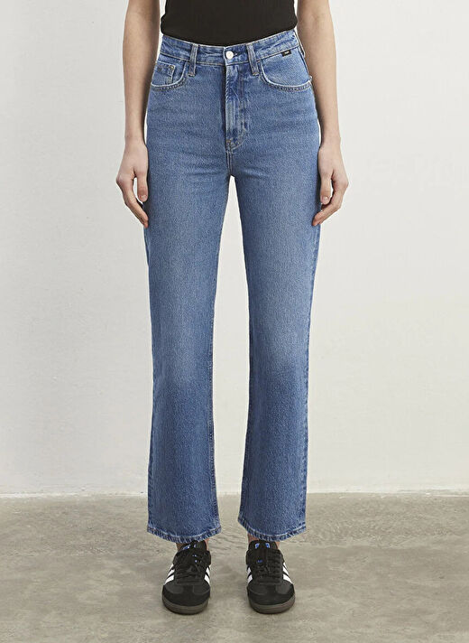 Mavi SKY Yüksek Bel Straight Mavi Kadın Denim Pantolon M1010627-87211 3