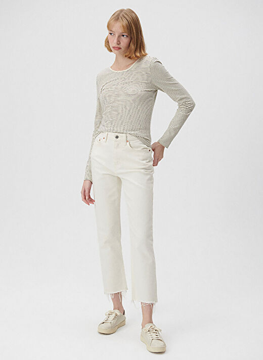 Mavi NEW YORK Yüksek Bel Ankle Paça Straight Beyaz Kadın Denim Pantolon M101441-81364 1