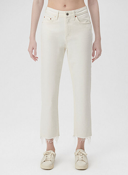 Mavi NEW YORK Yüksek Bel Ankle Paça Straight Beyaz Kadın Denim Pantolon M101441-81364 3