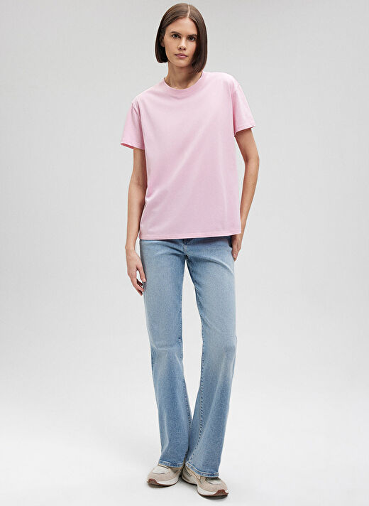 Mavi Bisiklet Yaka Pembe Kadın T-Shirt M1600955-71117-YUVARLAK YAKA TİŞÖRT 2