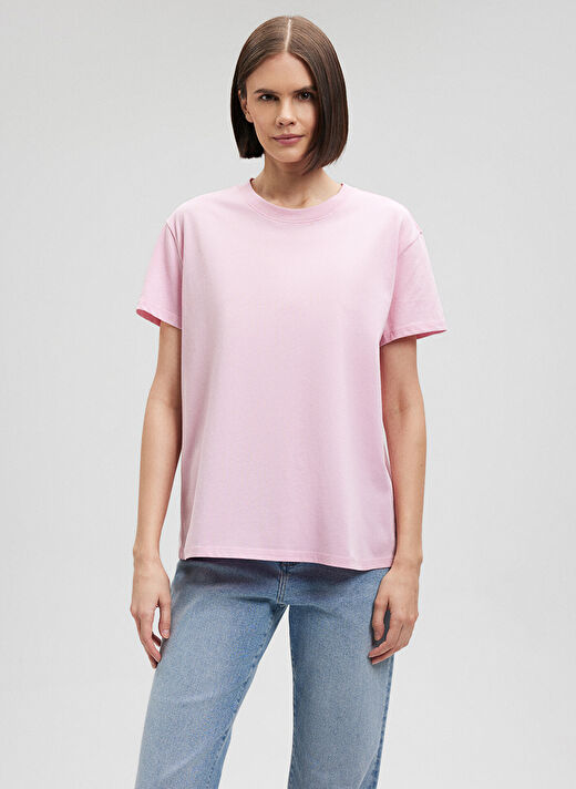 Mavi Bisiklet Yaka Pembe Kadın T-Shirt M1600955-71117-YUVARLAK YAKA TİŞÖRT 3