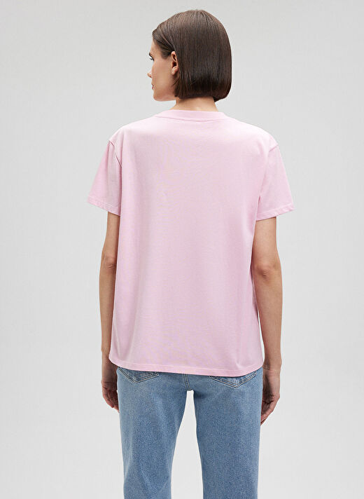 Mavi Bisiklet Yaka Pembe Kadın T-Shirt M1600955-71117-YUVARLAK YAKA TİŞÖRT 4