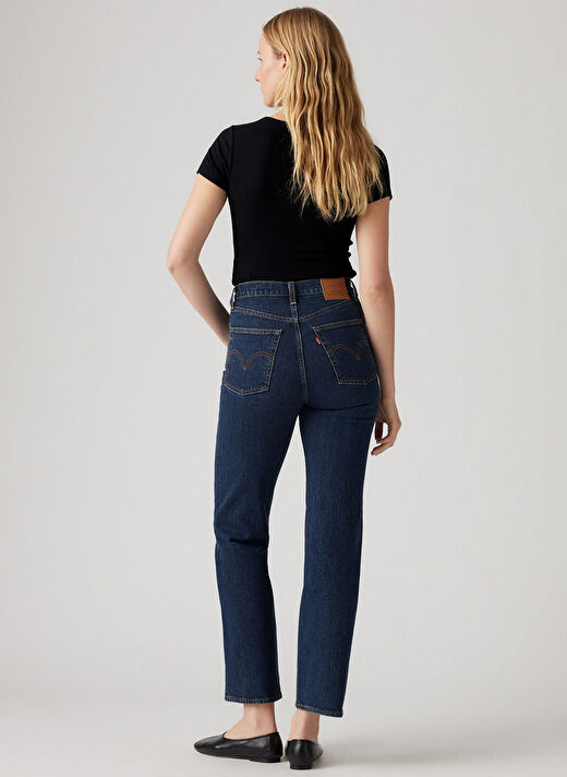 Levis RIBCAGE STRAIGHT ANKLE SALSA DARK Yüksek Bel Straight Fit Koyu Mavi Kadın Denim Pantolon 3